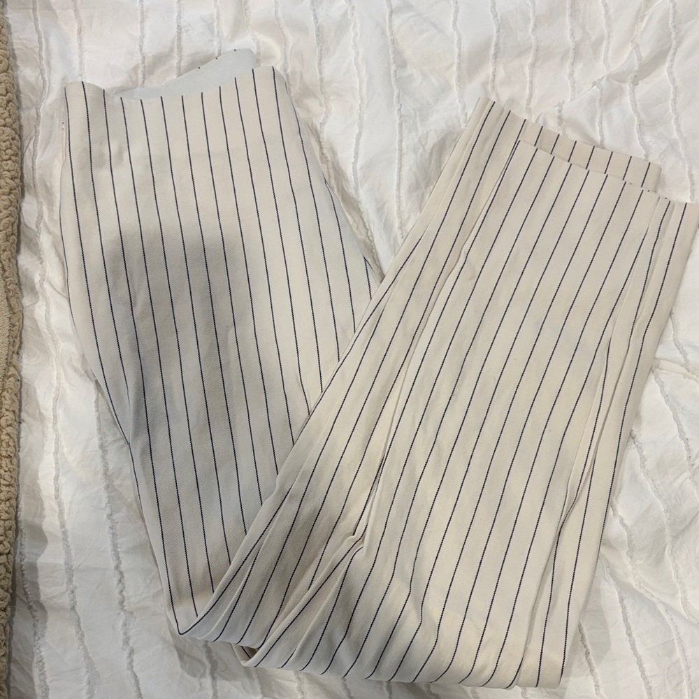A New Day Cream and Black Striped Trousers